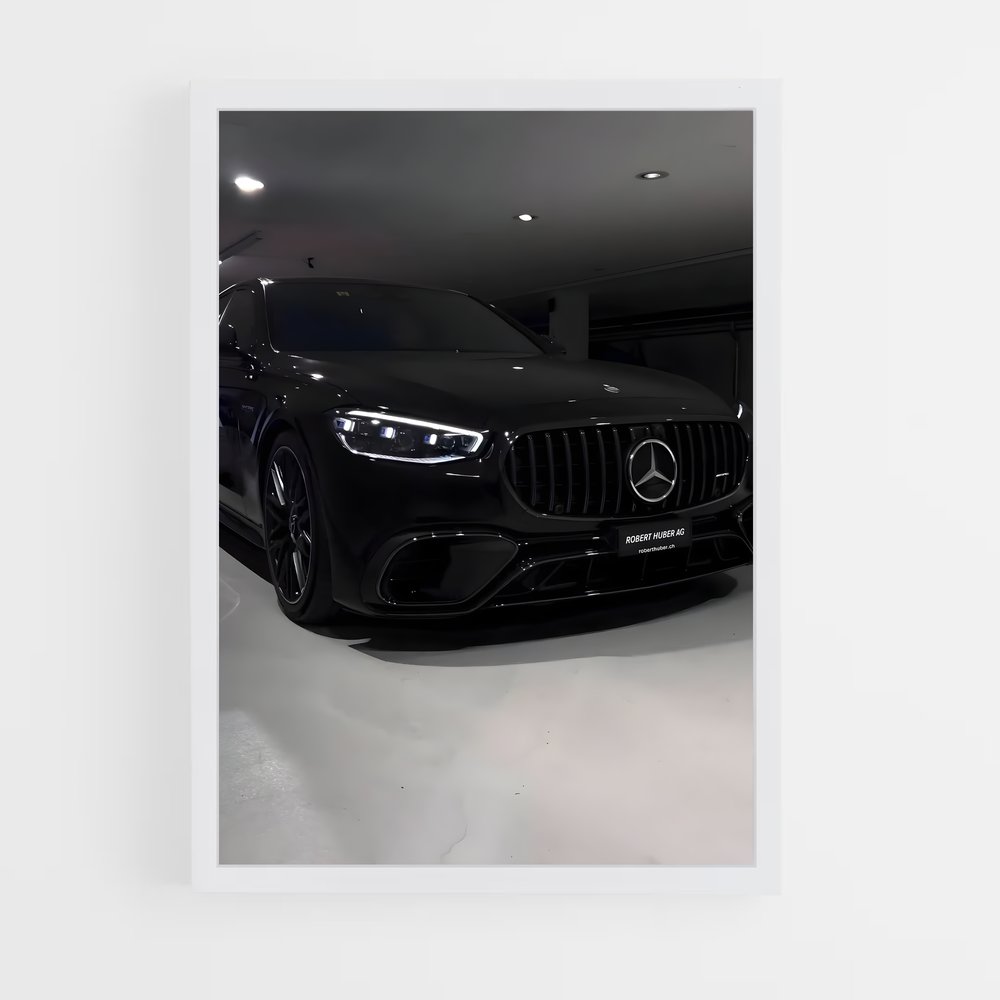 Poster Moteur Noir – affiche Mercedes (vue 3)